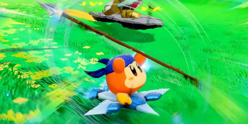Kirby Air Riders Bandana Waddle Dee spinning spear for Spear Cyclone Special ability