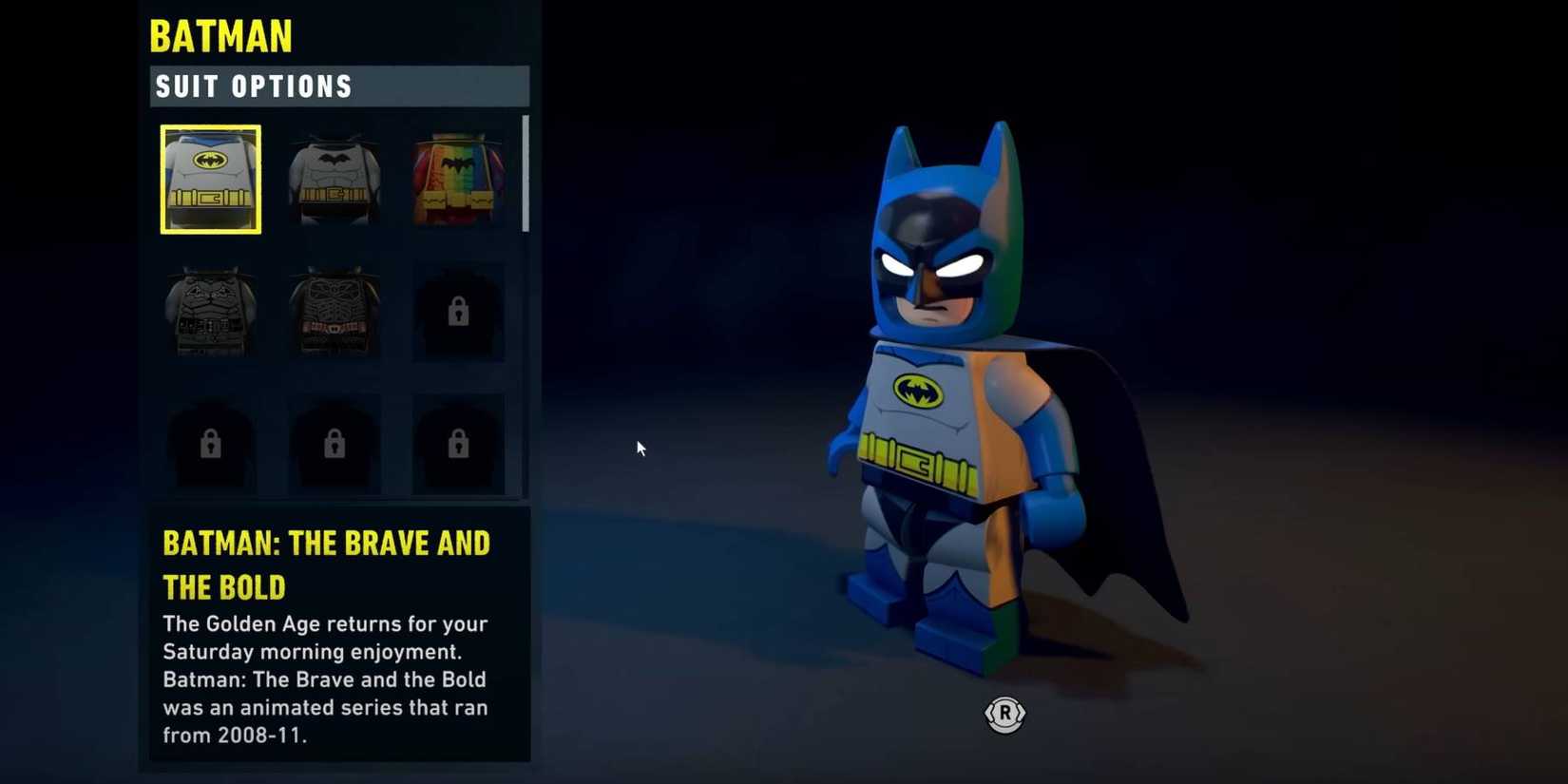 Lego Batman Legacy of the Dark Knight Batman the Brave and the Bold costume for Batman