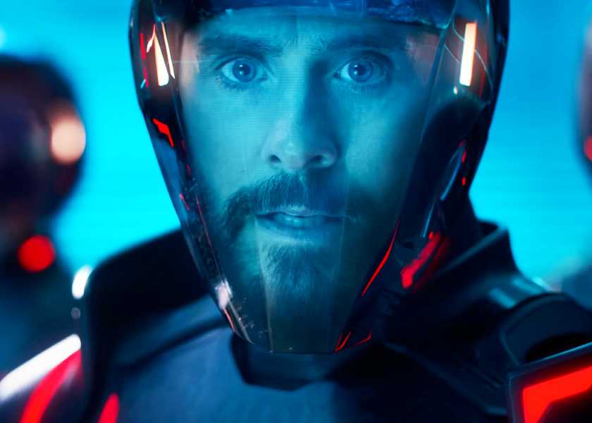 Jared Leto looking intense as Ares in Tron Ares