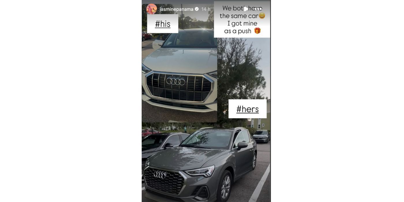 Jasmine Pineda in 90 Day Fiance showing Audi car on Instagram