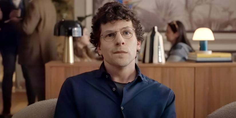 Jesse Eisenberg looking awkward in A Real Pain