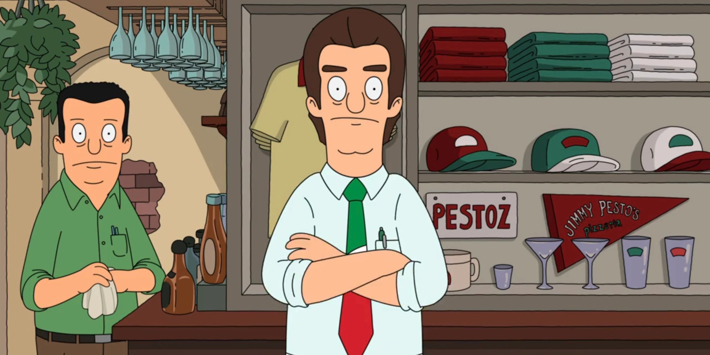 Jimmy Pesto con le braccia incrociate in Bob's Burgers