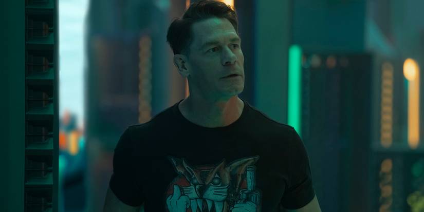 John Cena as Peacemaker with a t-shirt in episode 1