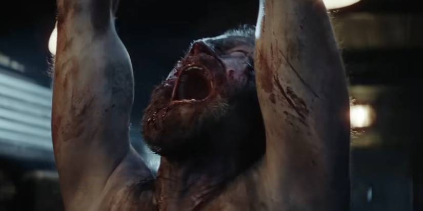 Jorma Tommila as Aatami Korpi screaming while tied up and bloody in Sisu Road to Revenge