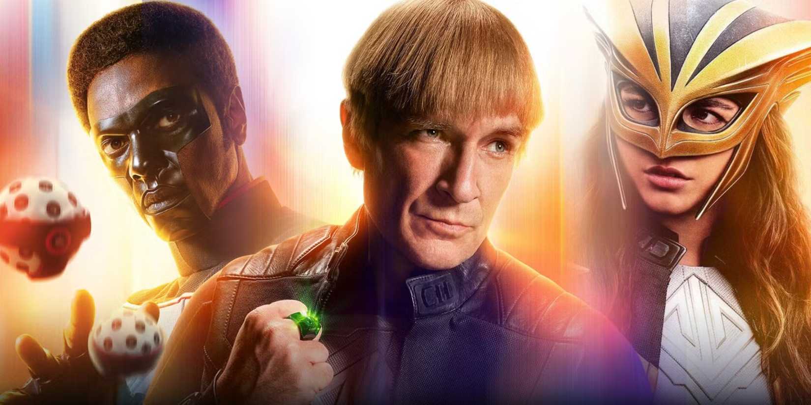 The character posters for the three Justice Gang members in Superman (2025)