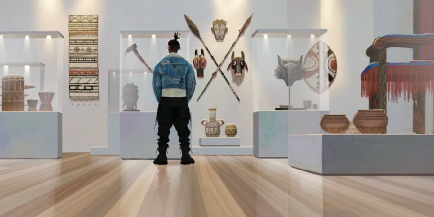 Killmonger in Eyes of Wakanda looking at a vibranium ax