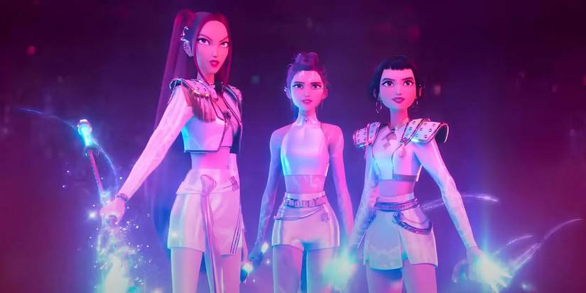 Mira, Rumi, and Zoey prepare to fight demons in KPop Demon Hunters