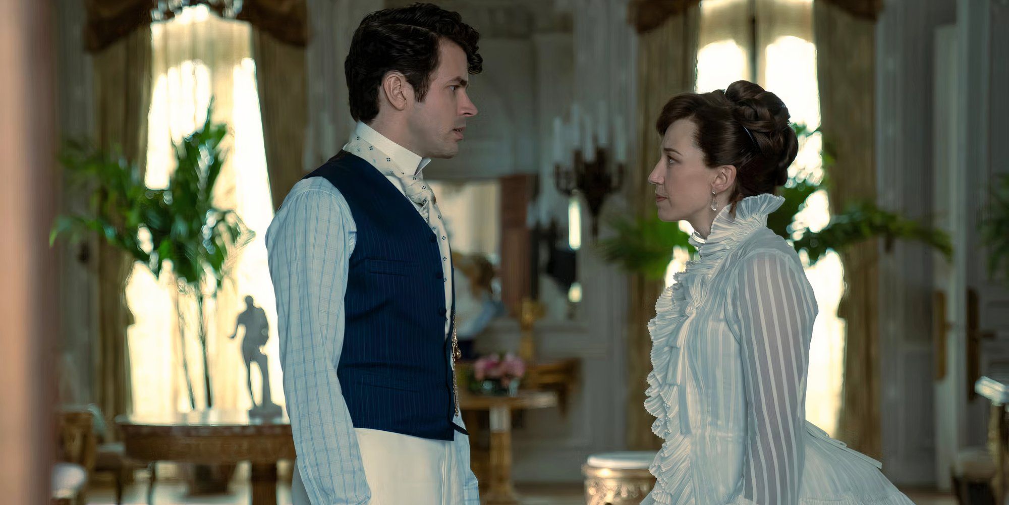 Larry and Bertha Russell argue in The Gilded Age
