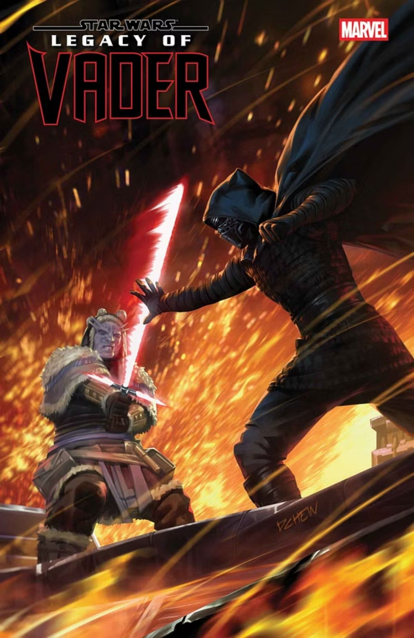 Legacy of Vader #7 cover Grandea holding Kylo Ren at bay