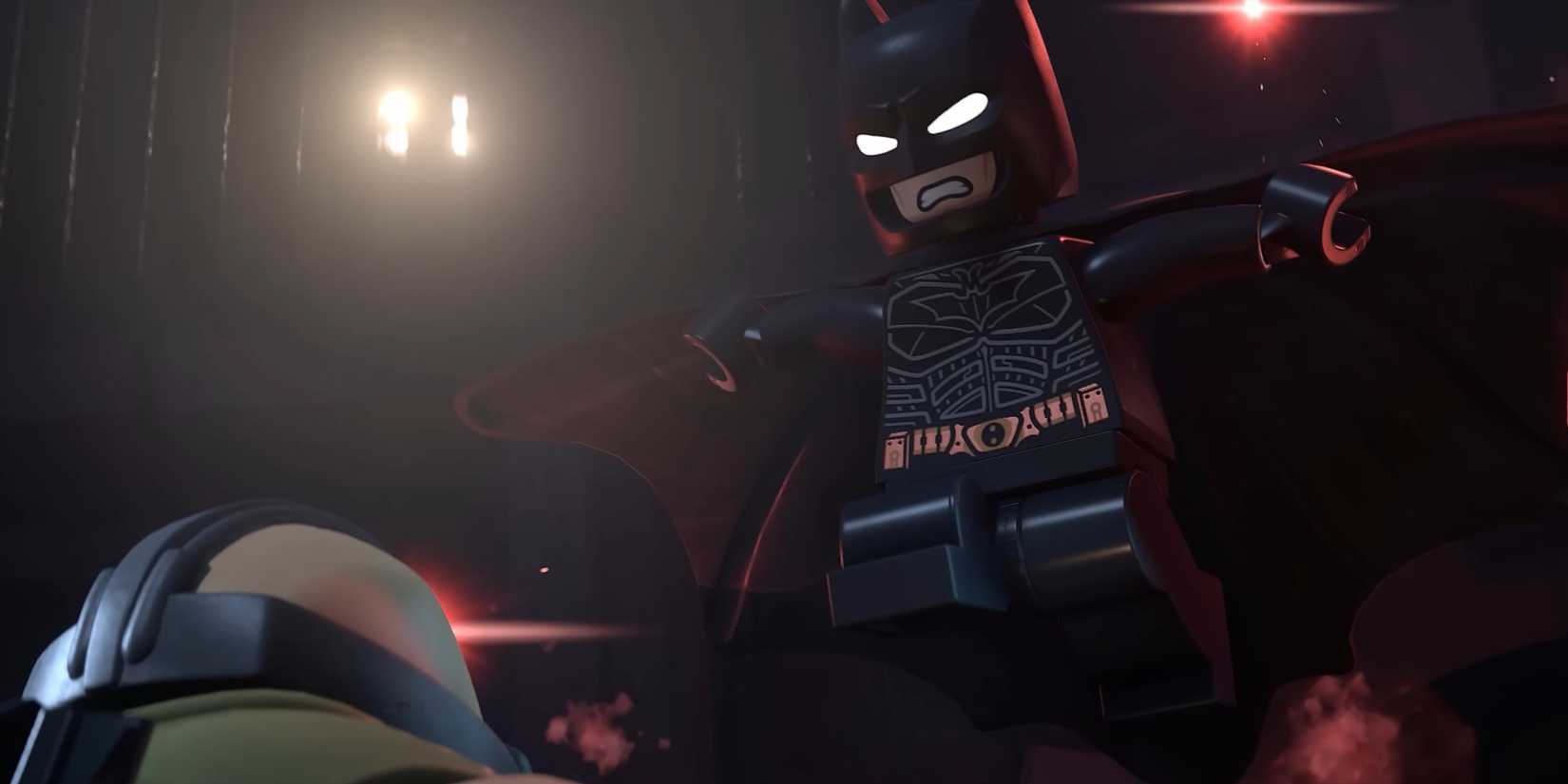 Batman drops on Bane in LEGO Batman Legacy of the Dark Knight.