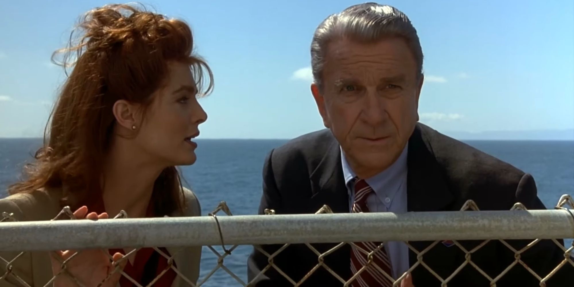Leslie Nielsen as Dick Steele on a mission in Spy Hard
