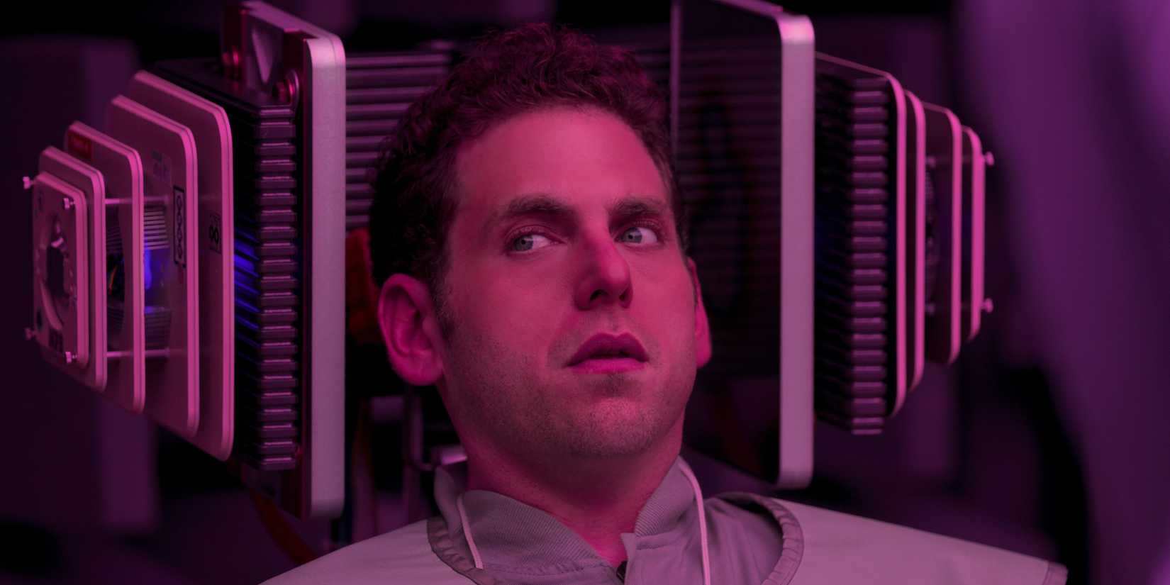 Maniac Jonah Hill as Owen sitting and looking confused