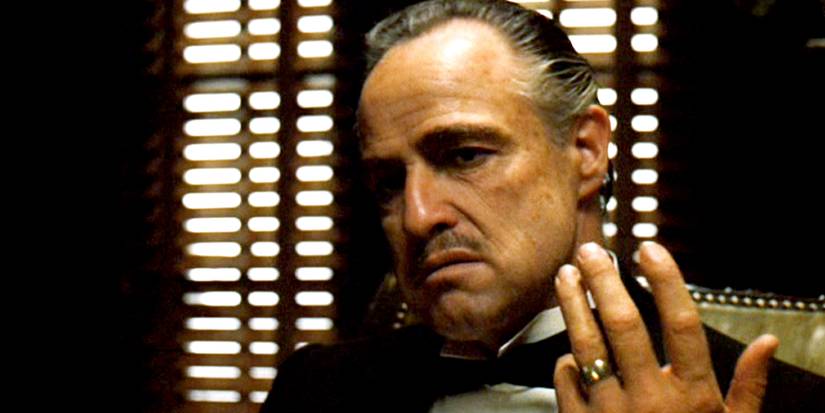 Marlon Brando in The Godfather opening scene