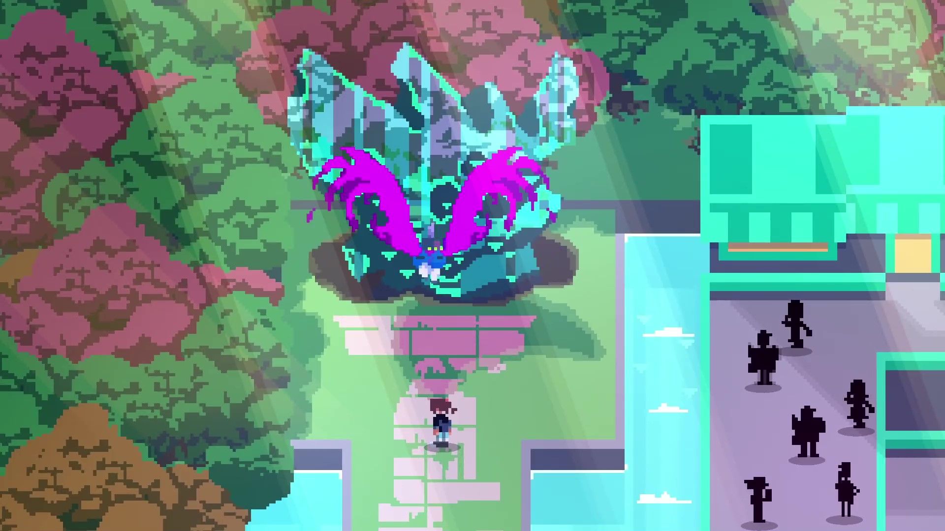Immagine del gioco Midautumn con personaggio davanti a un grande cristallo