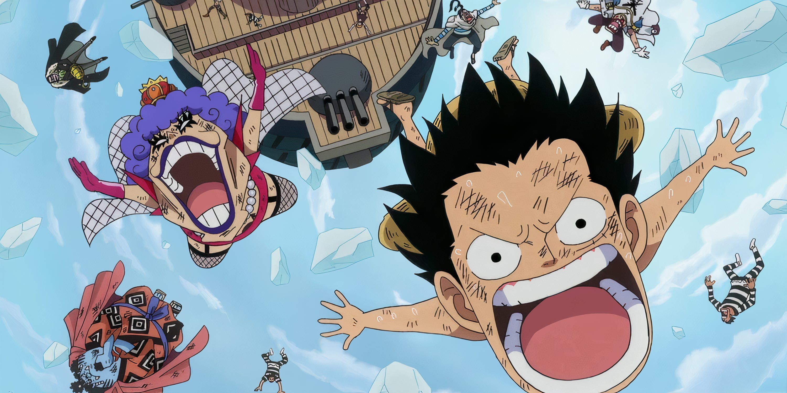 Immagine collage degli archi narrativi di one piece