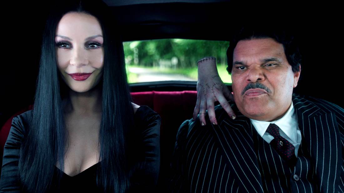 Morticia Thing and Gomez in Wednesday season 2
