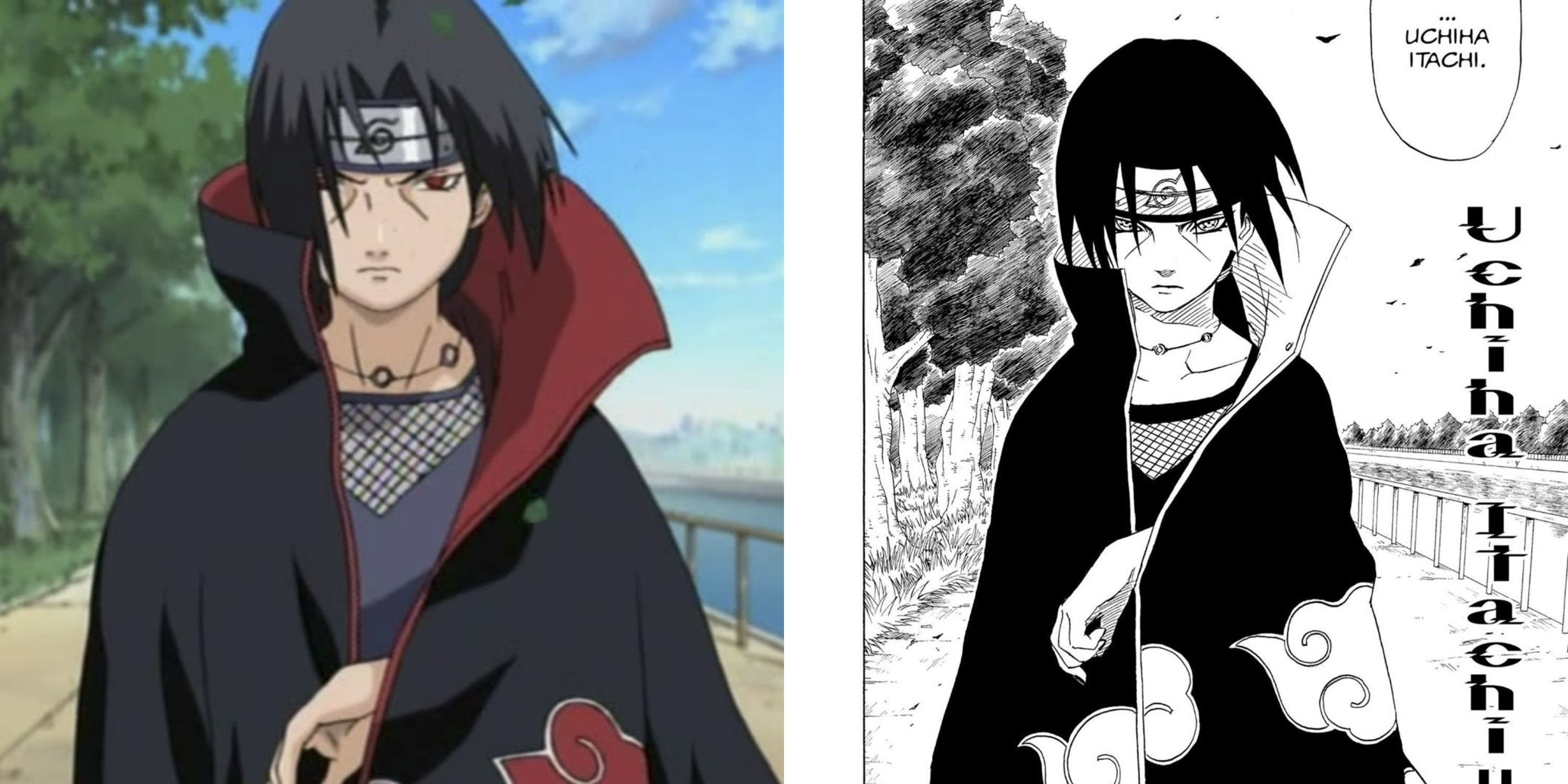 Itachi in confronto tra manga e anime