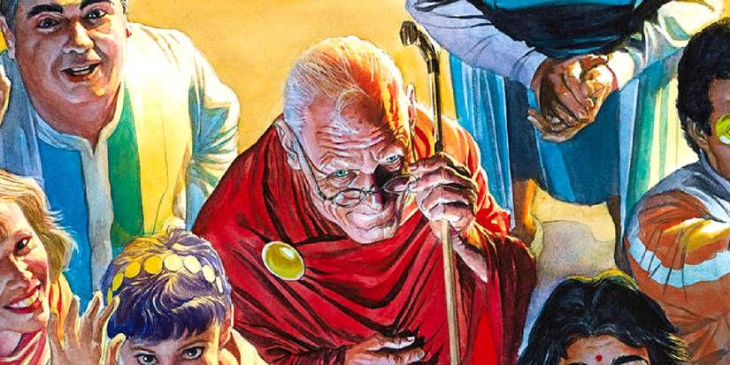 Old Clark Kent wrapped in his Superman cape as an old man in Kingdom Come