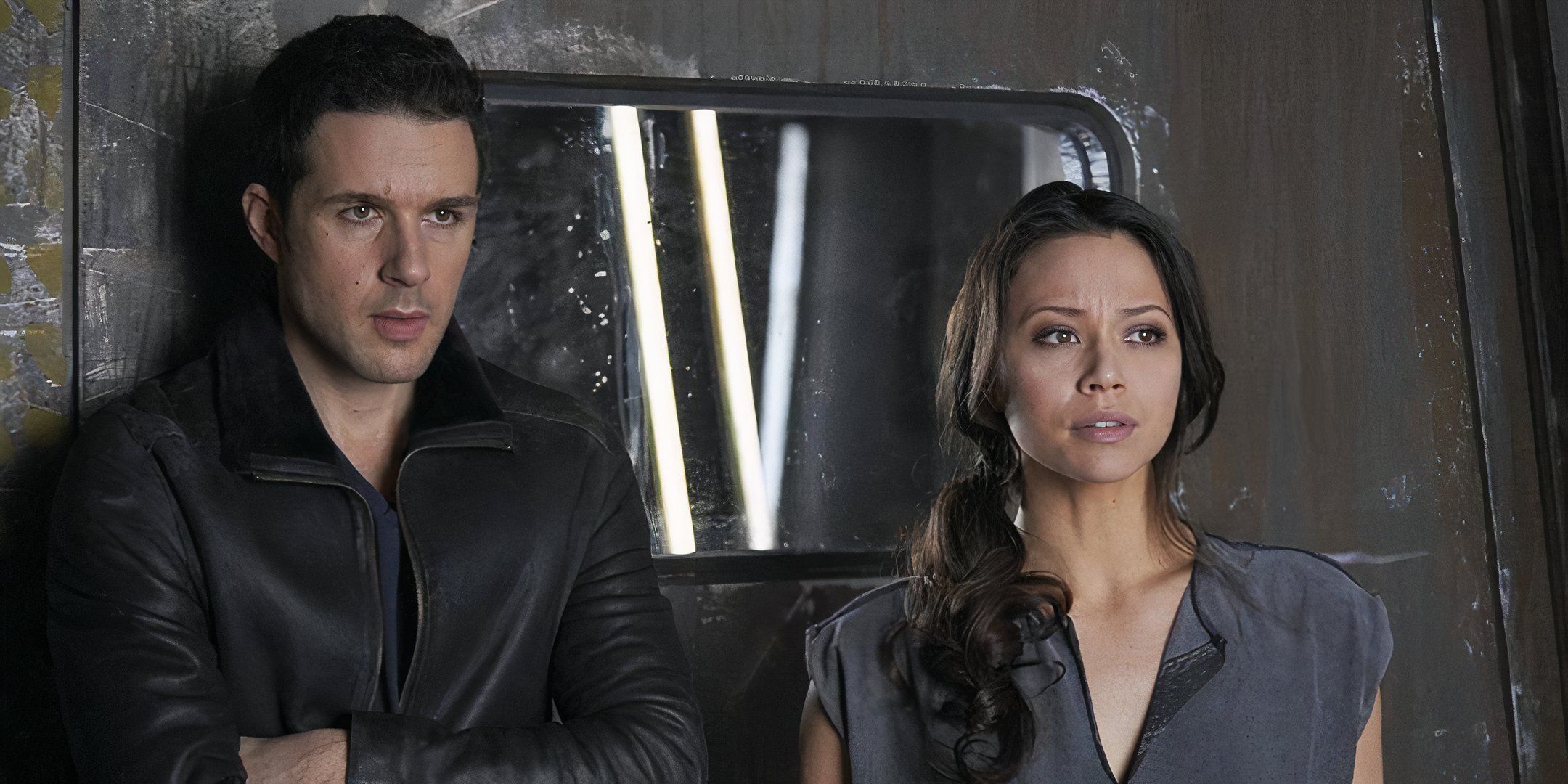 One and Five looking concerned in the 2015 sci-fi show Dark Matter