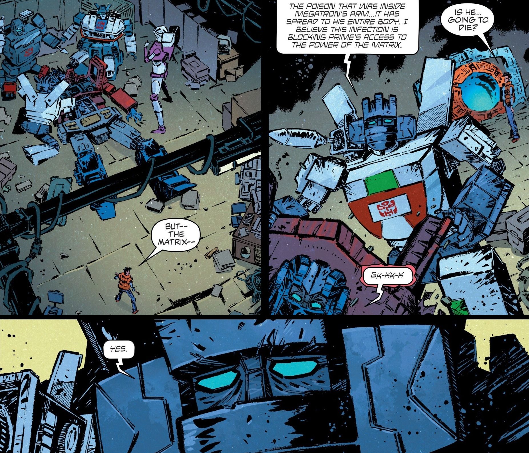 Optimus Prime Death in Transformers #22 Comic