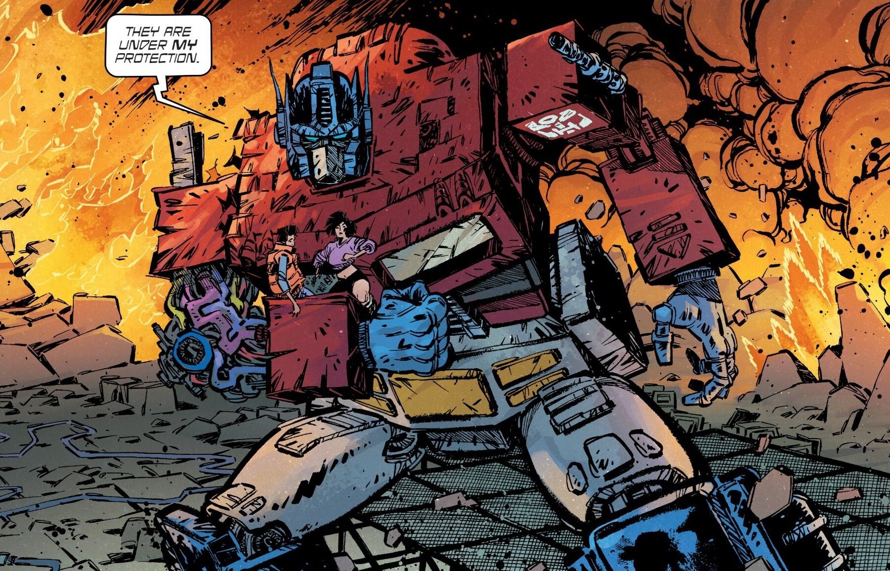 Optimus Prime Returns in Transformers #23 Comic Art