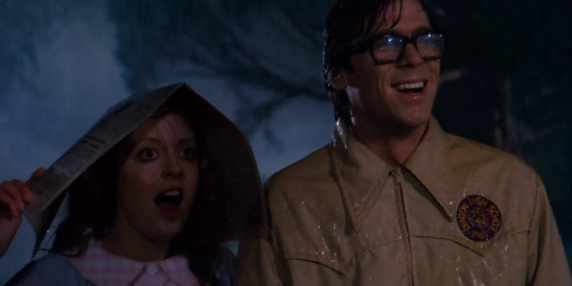 Janet and Brad singing Over at the Frankenstein Place
