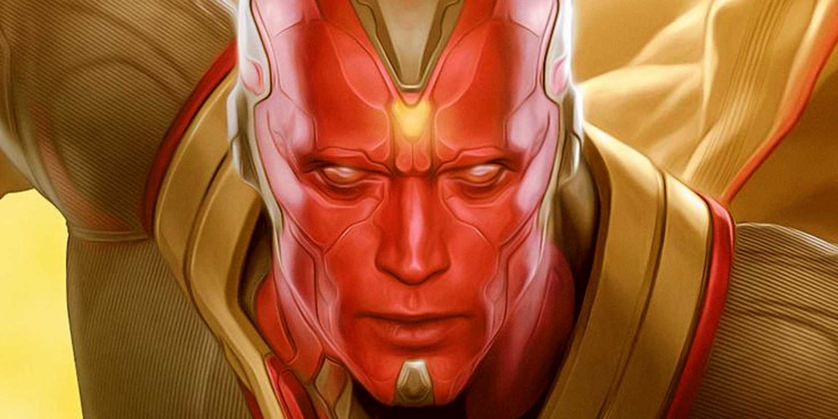 Paul Bettany's Vision flies towards the camera in Avengers Age of Ultron