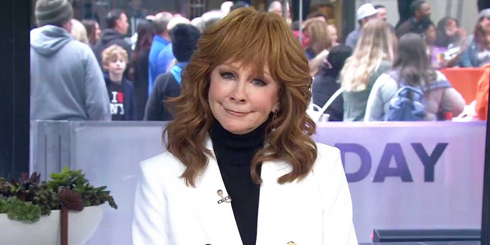 Reba McEntire looking skeptical during an appearance on Today