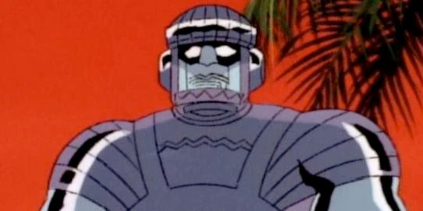 Robot Sentry contro un cielo rosso in Fantastic Four