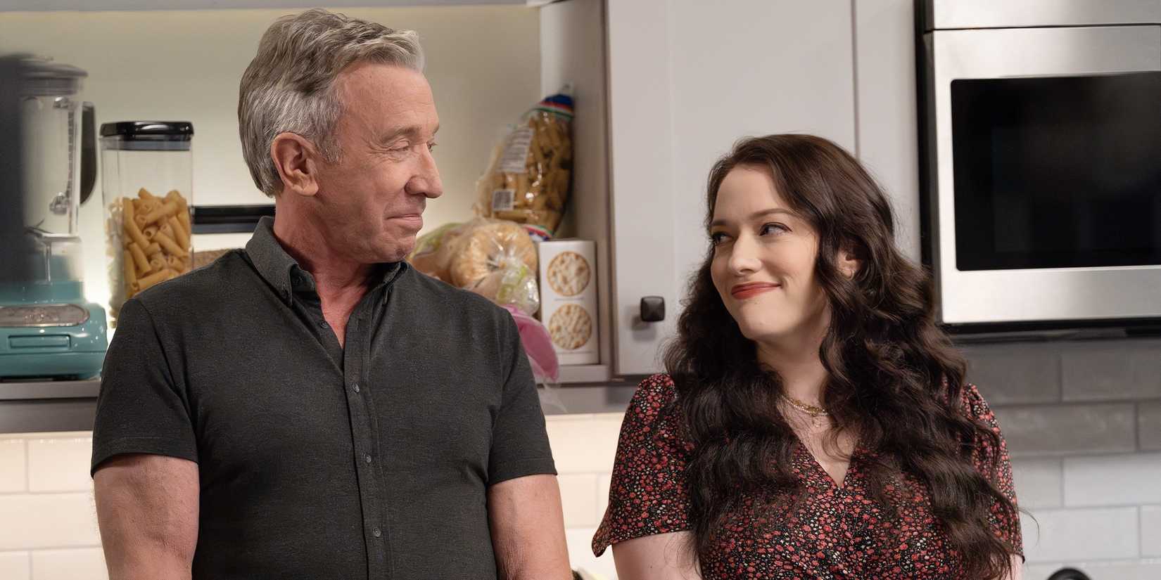 Tim Allen and Kat Dennings as Matt and Riley Parker in Shifting Gears