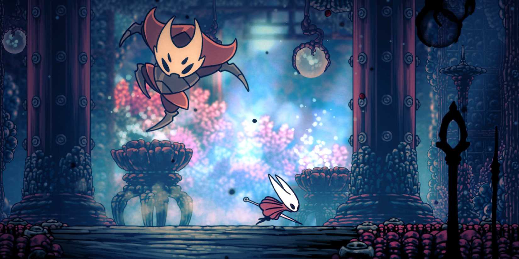 Silksong screenshot of hornet running from an enemy