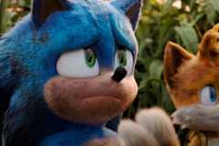 Sonic and Knuckles looking sadly up at the sky in Sonic the Hedgehog 3