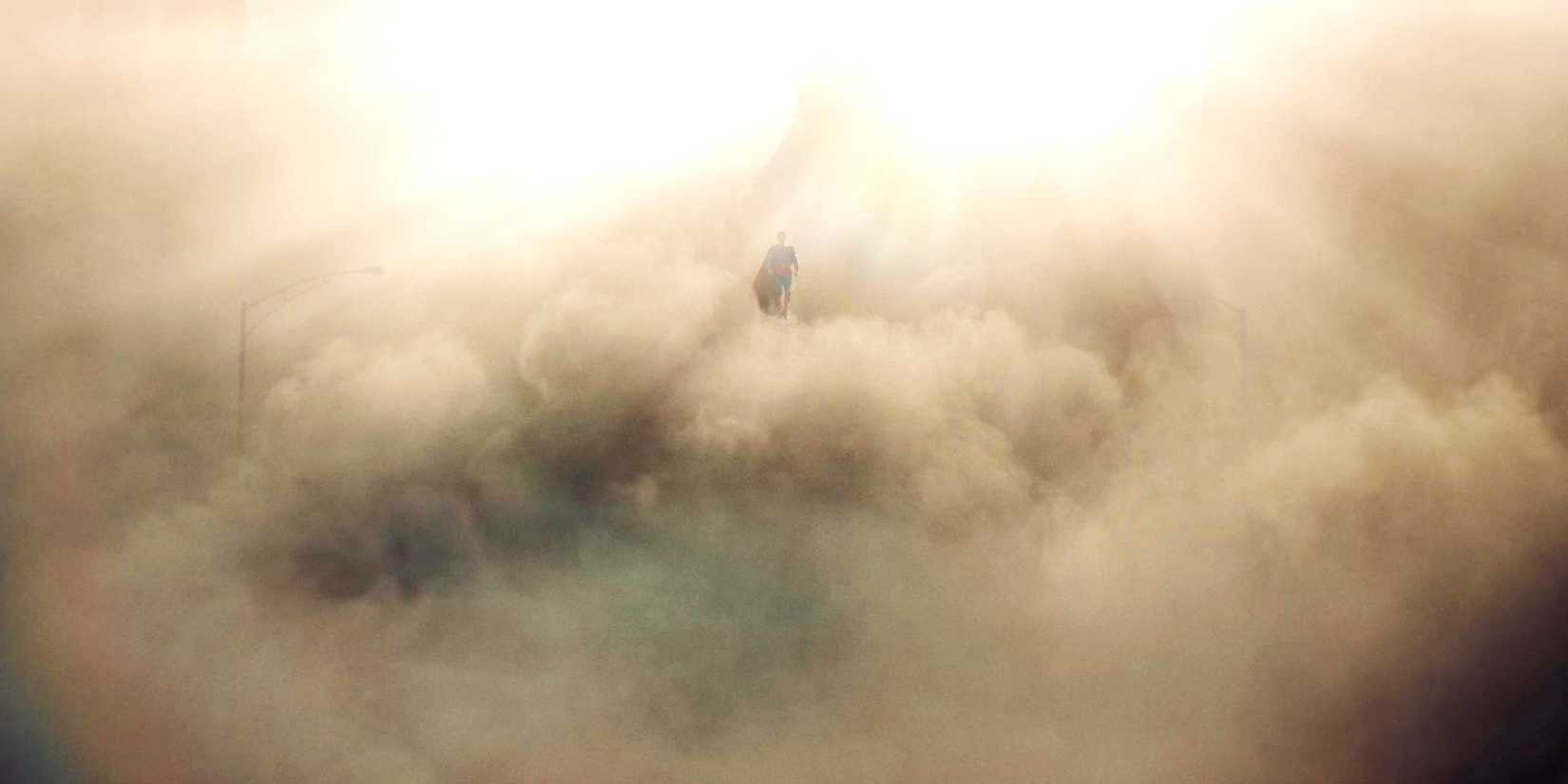 Superman rises from dust and rubble in Superman