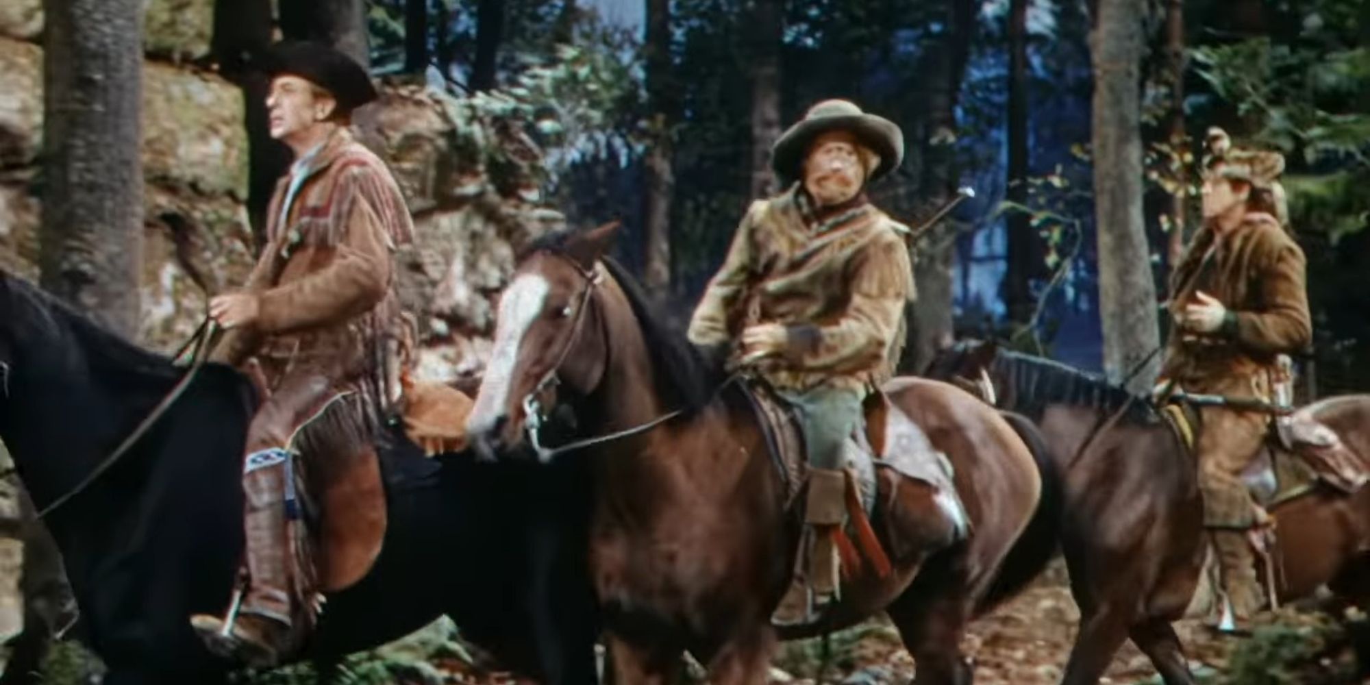 Il cast di Unconquered on horseback