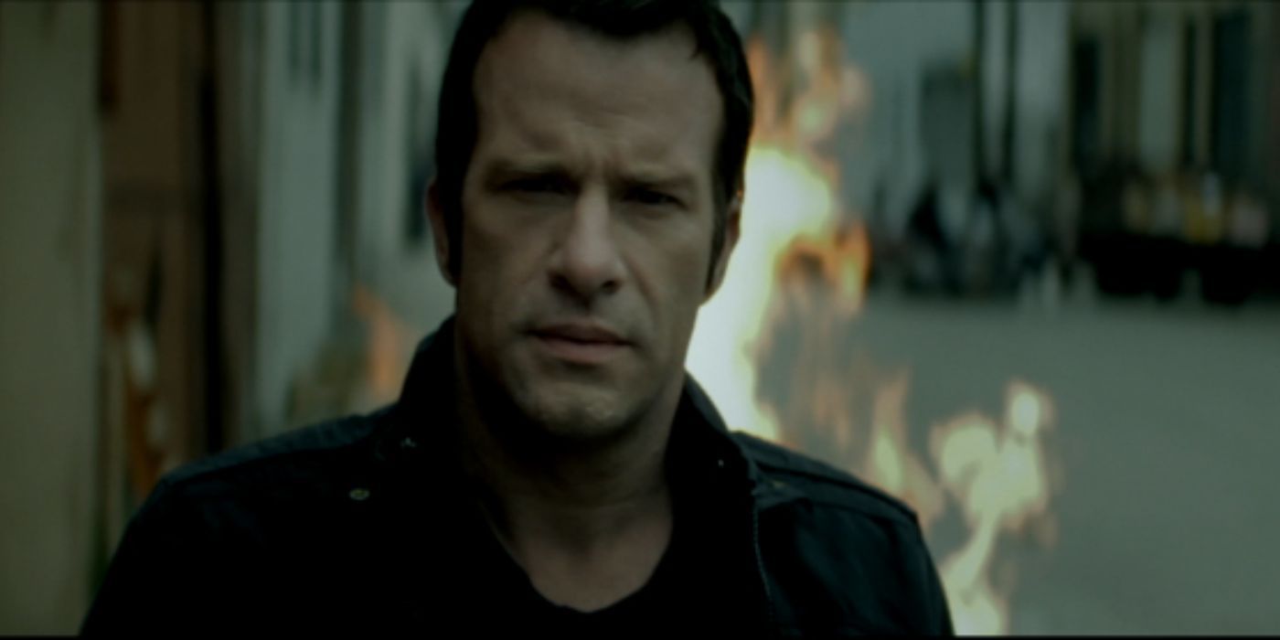 The Punisher walks away from flames in The Punisher Dirty Laundry
