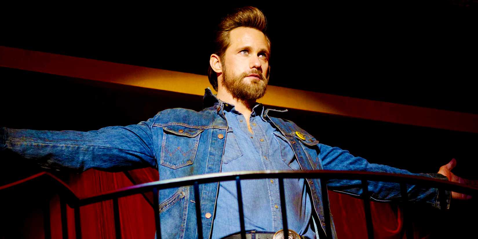 The Stand 2020 Alexander Skarsgård as Randall Flagg with his arms open