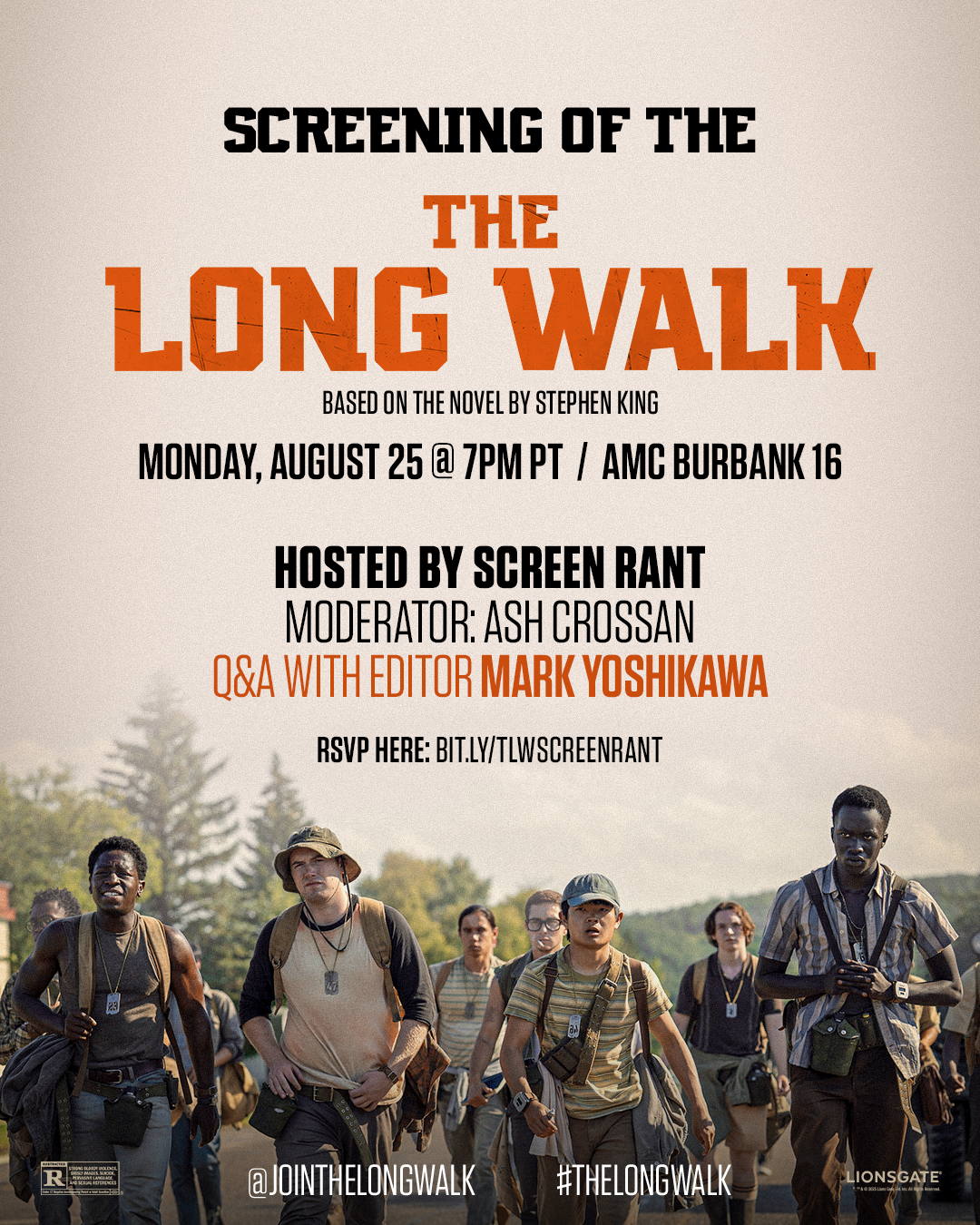 Locandina della proiezione de The Long Walk