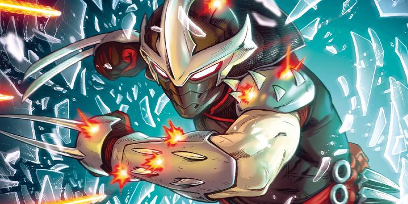 TMNT Shredder esquivando -se de balas em nova armadura