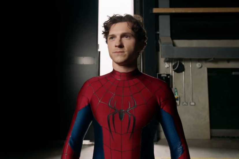Tom Holland looking to the side in Spider-Man Brand New Day video