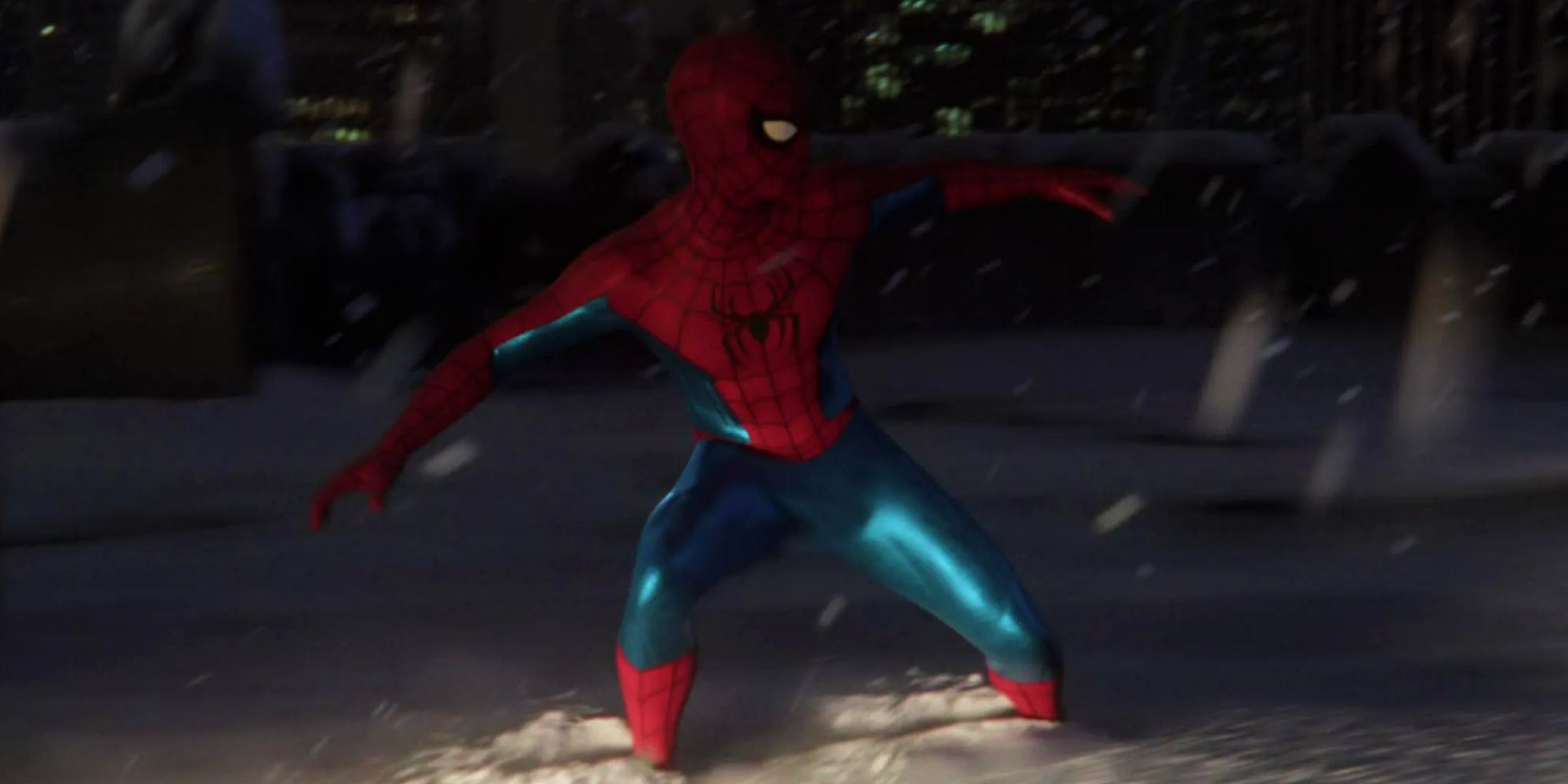 Tom Holland's Spider-Man with his new suit from No Way Home's ending