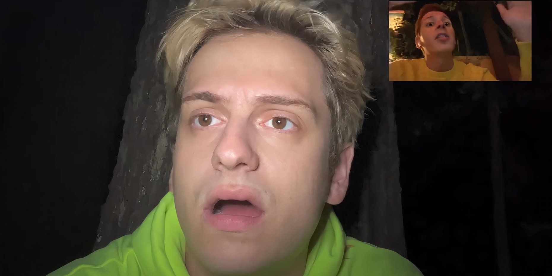 Two men on livestream in the horror movie ChadGetsTheAxe