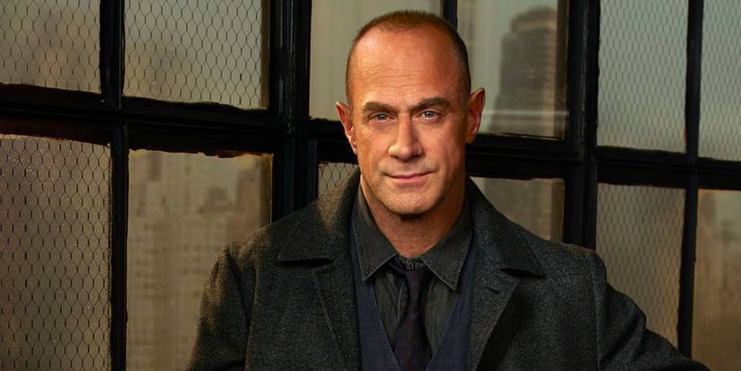 Elliot Stabler against a wire mesh background in a Law and Order SVU promo image