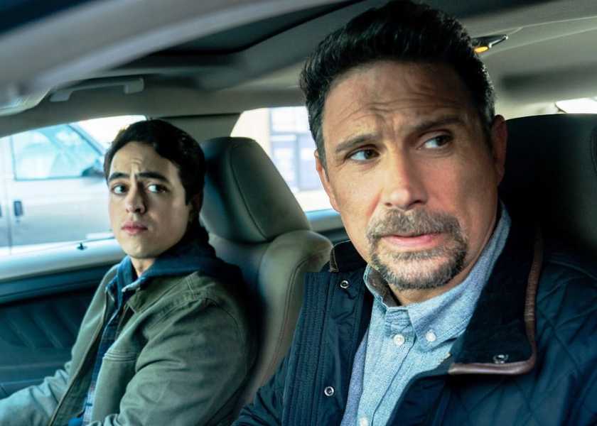 Jubal in the car looking concerned