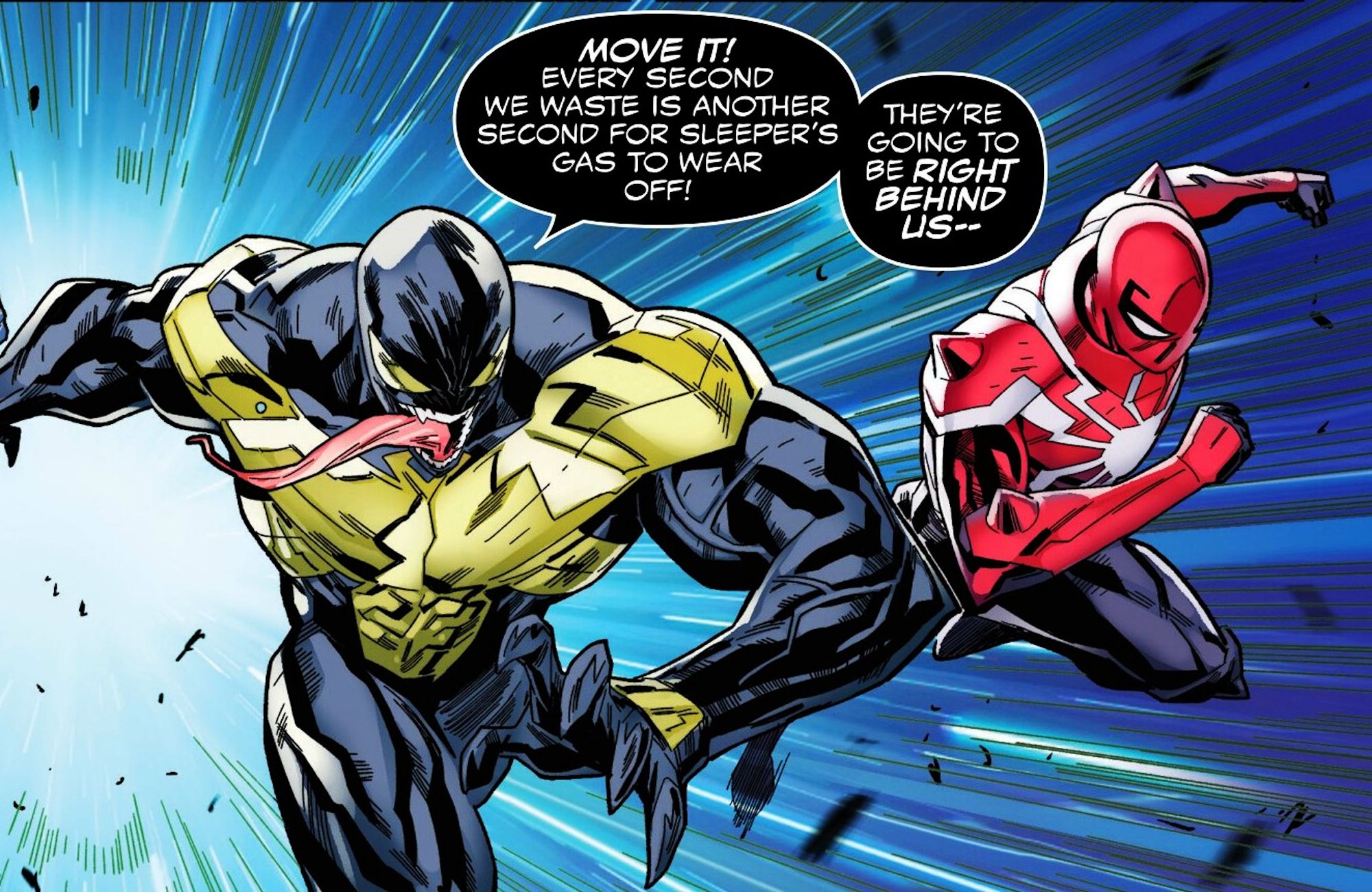 Venom and Flash Thompson Toxin in Marvel Comics Art