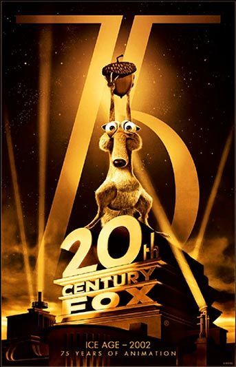 20th Century Fox 75th Anniversary Poster Scrat Ice Age