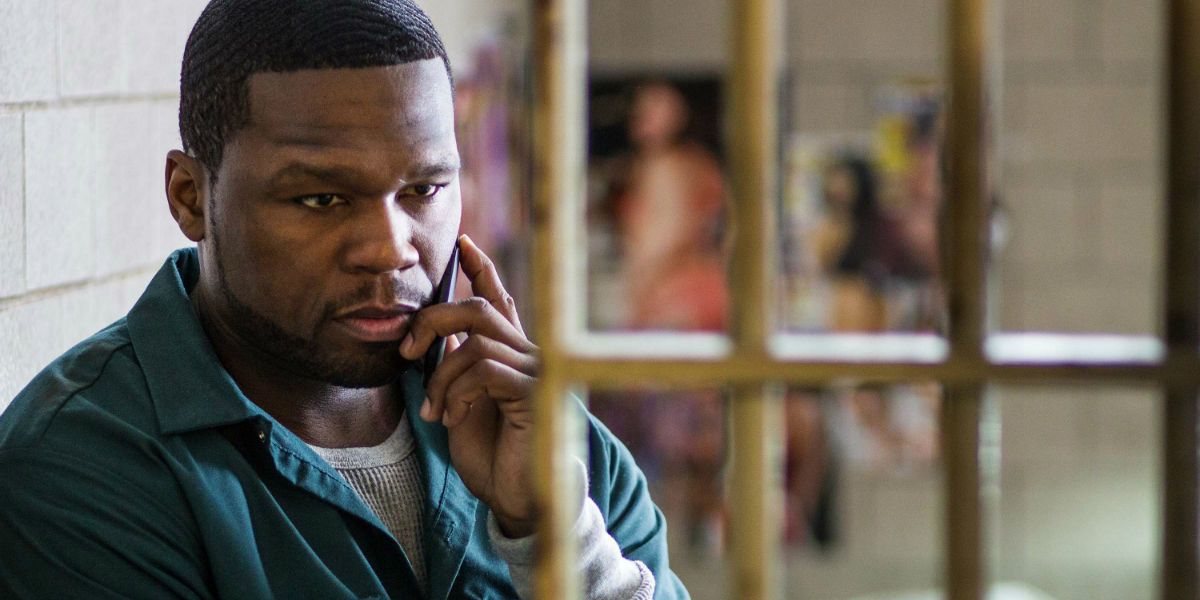 50 Cent ao telefone em Power Starz