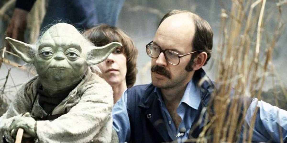 Frank Oz Poses with Yoda on the Set of Star Wars - 12 Facts You Didnt Know About Yoda