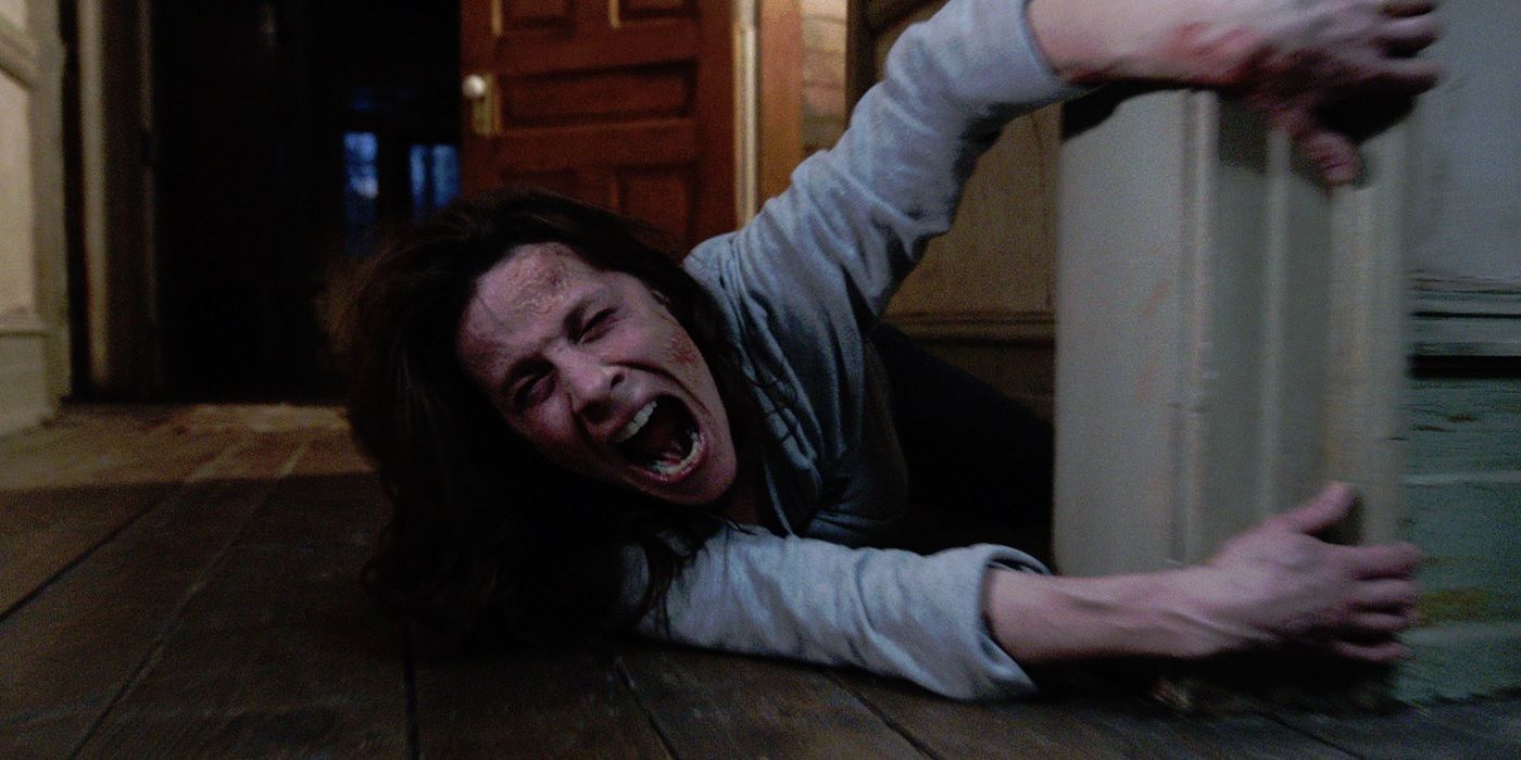 A terrified Lili Taylor in The Conjuring