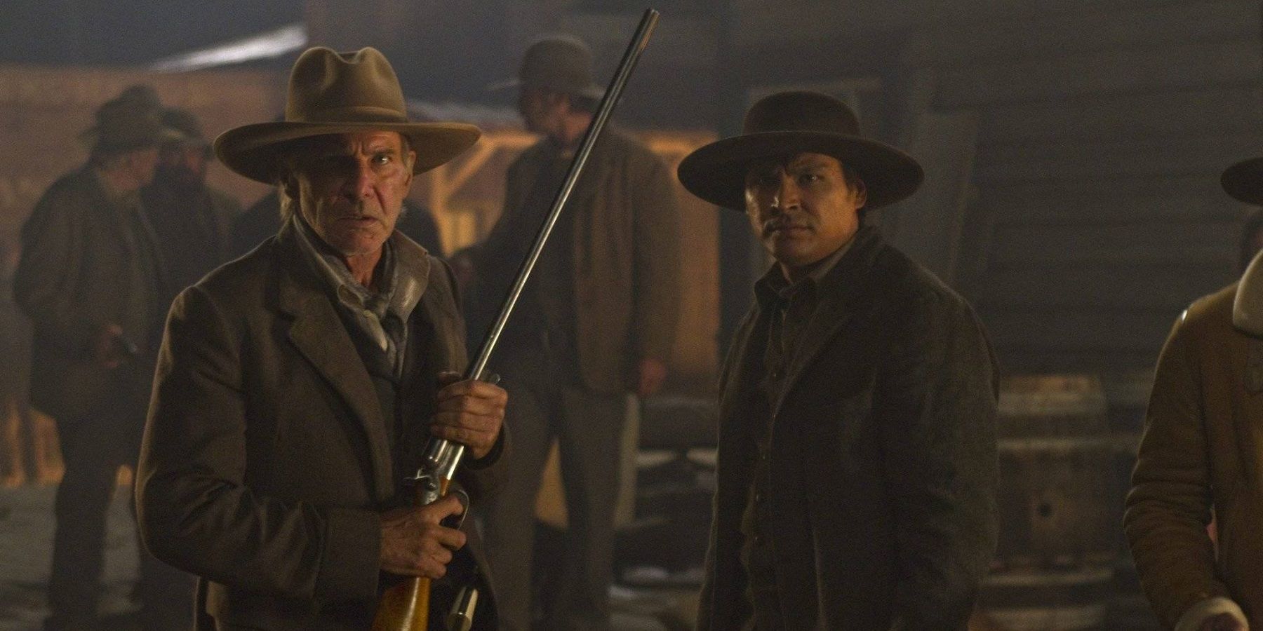 Adam Beach and Harrison Ford in Cowboys and Aliens