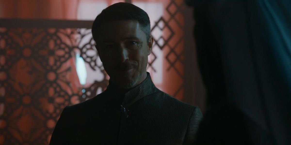 Aiden Gillen as Littlefinger in Game of Thrones Season 5 The Gift